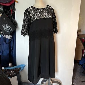 Lela Rose black dress lace long